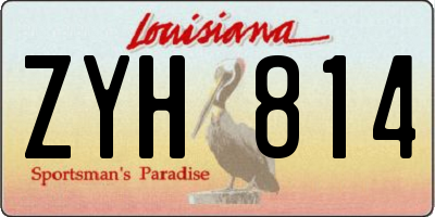 LA license plate ZYH814