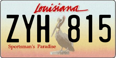 LA license plate ZYH815