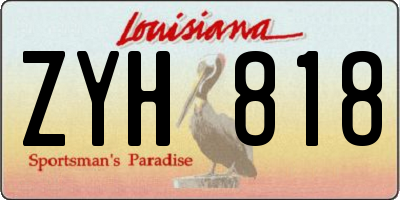 LA license plate ZYH818
