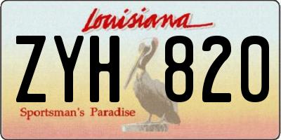 LA license plate ZYH820