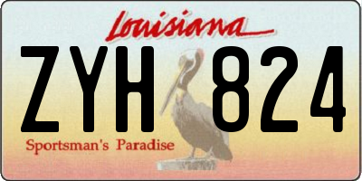 LA license plate ZYH824