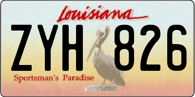 LA license plate ZYH826