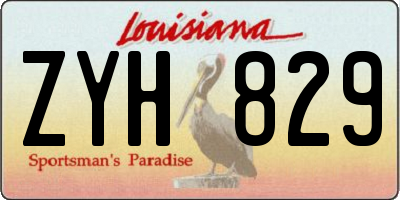 LA license plate ZYH829