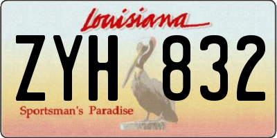 LA license plate ZYH832