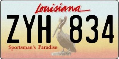 LA license plate ZYH834