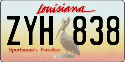 LA license plate ZYH838