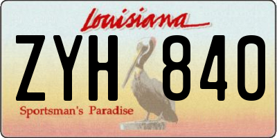 LA license plate ZYH840