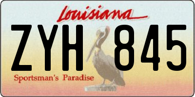 LA license plate ZYH845