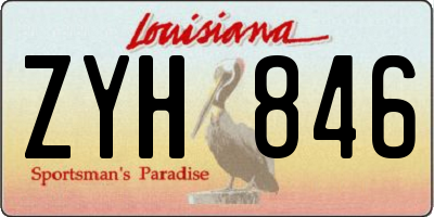 LA license plate ZYH846