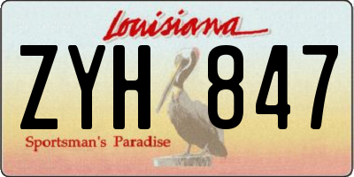 LA license plate ZYH847