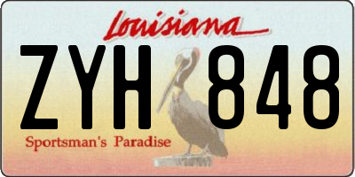 LA license plate ZYH848