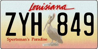 LA license plate ZYH849