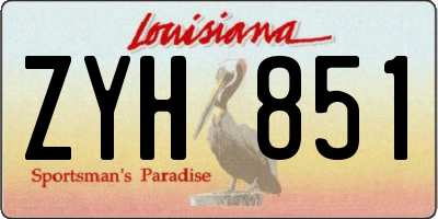 LA license plate ZYH851