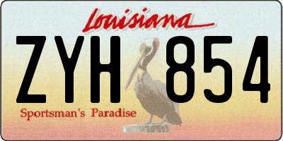 LA license plate ZYH854