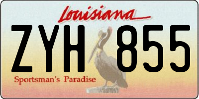LA license plate ZYH855