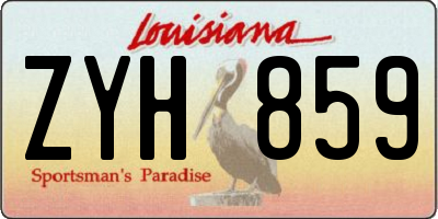 LA license plate ZYH859