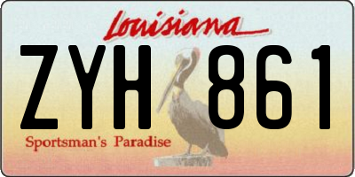 LA license plate ZYH861