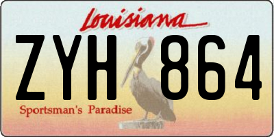 LA license plate ZYH864