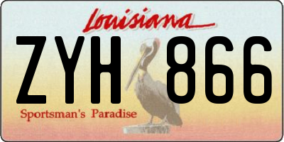 LA license plate ZYH866