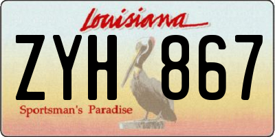 LA license plate ZYH867