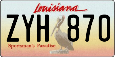 LA license plate ZYH870