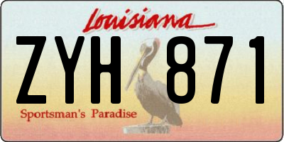 LA license plate ZYH871