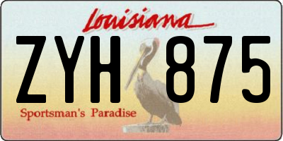 LA license plate ZYH875