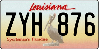 LA license plate ZYH876