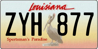 LA license plate ZYH877