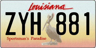 LA license plate ZYH881