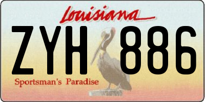 LA license plate ZYH886
