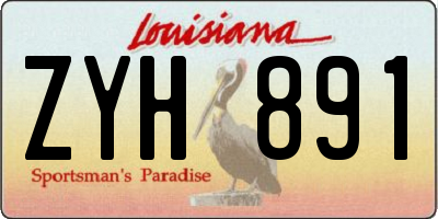 LA license plate ZYH891