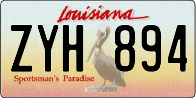 LA license plate ZYH894