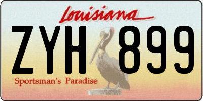 LA license plate ZYH899