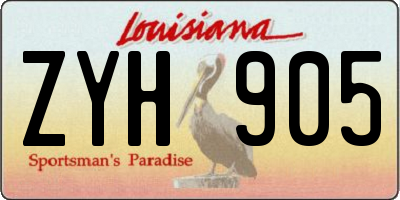 LA license plate ZYH905