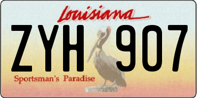 LA license plate ZYH907