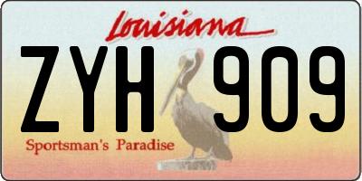LA license plate ZYH909