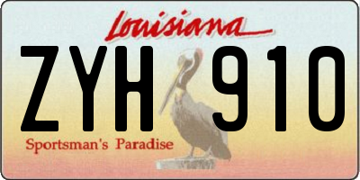LA license plate ZYH910
