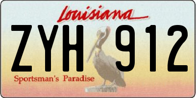 LA license plate ZYH912