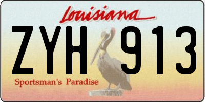 LA license plate ZYH913