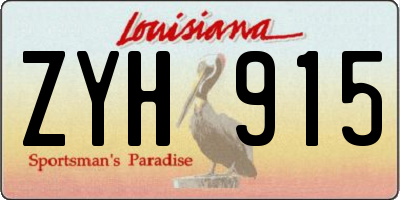 LA license plate ZYH915