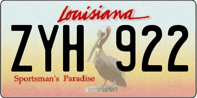LA license plate ZYH922