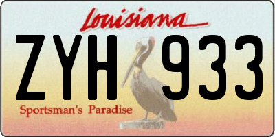 LA license plate ZYH933