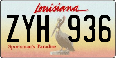 LA license plate ZYH936