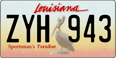 LA license plate ZYH943