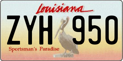 LA license plate ZYH950