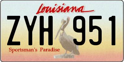LA license plate ZYH951