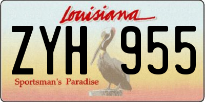 LA license plate ZYH955