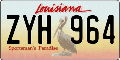 LA license plate ZYH964