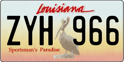 LA license plate ZYH966